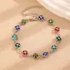 Pulseira Colar Coração Colorido Estilo Ins Europeu e Americano Liga Personalizada em Formato de Coração Pulseira Dopamina Pulseira Popular para Mulheres
