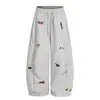 Pantalones Deportivos Bordados Jiuan Moda Americana Perro Salchicha Mujer Nuevos Holgados Aspecto Adelgazante Versátiles Casuales Pantalones Rectos