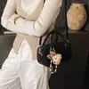 Bolsa de Bowling Versátil de Luxo Leve Estilo Coreano para Mulheres 2026 Nova Bolsa de Mão de Nicho com Textura, Bolsa de Ombro Único Transversal