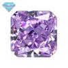Huagang gem 9A Ice Flower cut quadrado Chanfro de alto carbono diamante pequeno octogonal roxo zircão CZ nu superfície do anel de pedra