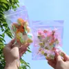 Bolsa con Cierre de Cremallera Láser Portatarjetas Joyería Bolsa de Empaque Transparente Almacenamiento a Prueba de Polvo Bolsa de Empaque con Pegatina Grande