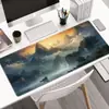 Alfombrilla de ratón con paisaje de tinta, tamaño extragrande con borde de bloqueo de precisión estilo chino para oficina/hogar, alfombrilla antideslizante para escritorio, alfombrilla para escritorio de teclado de computadora