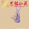 Pingente de Borla Esculpido em Madeira de Faia Deus da Lua, Chaveiro Criativo Yiming Xianyuan em Madeira de Jujuba, Pingente para Bolsa