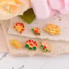 Cuentas Espaciadoras de Esmalte Dorado Estilo Antiguo de Alta Retención de Color, Cuentas Chinas con Agujero Pasante de Flor de Loto para Pulseras y Accesorios de Collar para Mujer