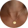 Collar Personalizado de 26 Letras Europeo y Americano Amazon Collar con Colgante de Moneda de Temperamento Joyería de Tendencia de Moda Regalo para Mujeres