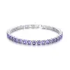 Pulsera de Diamantes Morados Estrellados de Lujo de Alta Gama para Mujer, Exquisita y Versátil para Primavera y Verano, Joyería de Pulsera Apilable Estilo Dulce