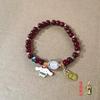 Pulsera Lunar Gris Ojo de Gato Imitación para Mujer, Colgante de Campana Simple, Regalo de Cumpleaños para Mejor Amiga, Estilo Ins de Vidrio