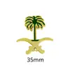 Emblema Nacional Saudita Insígnia Adesivo para Celular Padrão Palmeira e Cimitarra Insígnia de Metal Presente Comemorativo Fonte de Fábrica Transfronteiriça