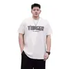 Ropa de Verano Nueva para Hombre Tallas Grandes Marca de Moda Algodón Puro Pesado Holgada Oversize Camiseta de Manga Corta Pulóver