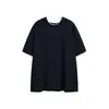 Camiseta Minimalista de Cor Sólida Falsa de Duas Peças de Marca da Moda, Novo Estilo de Verão, Versátil Casual de Manga Curta com Gola Redonda, Camiseta de Toque de Alta Qualidade