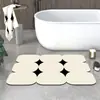 Tapete Macio Simples para Banheiro, Tapete Absorvente para Pia, Tapete Antiderrapante Estilo Creme de Terra de Diatomáceas para Banheiro
