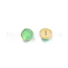 Pendientes Planos F136 Titanio Chapado en Oro de 18K con Borde Ondulado Ojo de Gato G23 Aleación de Titanio Joyería para Perforaciones Clavos para Hueso del Oído