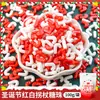 Decoração de Bolo de Natal Contas de Açúcar Atacado Basto de Natal Comestível Contas de Floco de Neve Azul e Branco Ingredientes para Assar Sobremesas