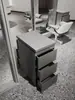 Mostrador de Herramientas para Barbería, Gabinete de Acero Inoxidable de Doble Cara para Salón de Peluquería, Almacenamiento con Cajones y Estante para Secadoras