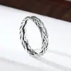 Anillo de Plata de Ley S925 al por Mayor Tendencia de Personalidad Plata Tailandesa Retro Joyería Anillo Hecho a Mano 2 Piezas