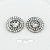 Suéter de punto con botones de metal multicapa ovalados y diamantes, estilo Chanel, pequeño, decorativo, para otoño e invierno.