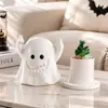 Pote de armazenamento de pedra difusora de fantasminha com dedo do meio engraçado, ornamento de mesa para quarto com aromaterapia sem chama, decoração criativa de pote de aromaterapia