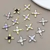 1 Colgante de Aleación con Forma de Flor de Trébol de Cuatro Hojas Cuadrado Recubierto de Diamante Accesorios de Joyería para Pendientes Collar Pulsera Hechos a Mano DIY