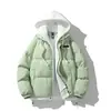 Chamarra acolchada de algodón estilo americano de dos piezas falsas para hombre, abrigo acolchado con capucha de corte holgado de moda para invierno para adolescentes