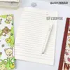 Caderno Rilakkuma B5 pautado, design fofo de desenho animado, alto valor estético, acessível, páginas pautadas, diário de estudante, caderno planejador