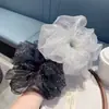 Scrunchie Grande de Malla con Pedrería Estilo Coreano Cielo Estrellado Elegante de Alta Gama Goma para el Cabello Nuevo Accesorio para Peinados 2026