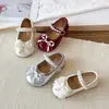 Zapatos de piel para niñas de 3 a 6 años, zapatos de princesa con lazos, zapatos de piel estilo Mary Jane para primavera y otoño, adecuados para combinar con faldas y para actuaciones