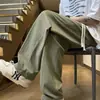 Calças de verão leves de algodão-linho e seda gelada, masculinas, de corte solto, calças casuais versáteis, calças esportivas de novo estilo, com design fluido, de perna reta e larga, modernas