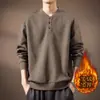 Moletom de Alta Qualidade Italiano com Gola Henry para Homens, Estilo Primavera e Outono, Marca Americana Tendência, Camada Base Resistente para Usar como Jaqueta