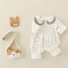 Estilo de outono (Dupla camada) Macacão Romper Simples de Bolinhas com Costas Fechadas para Passeios, Roupa para Bebês e Crianças