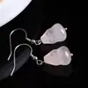 Gancho de Oreja Original Nuevo de Cristal Rosa Natural Forma de Calabaza Accesorios de Plata 925 Estilo Dulce Lindo Personalidad Simple Para Mujer Combinación Perfecta