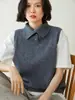 Otoño/Invierno 2026 Nuevo Tejido de Cachemira para Mujer Clásico Versátil Adelgazante Juvenil Chaleco Moda Cuello Alto