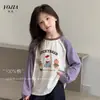 Camiseta para Niña YOJIA 2026 Otoño Nueva Dibujos Animados Manga Raglán Ropa Infantil Cuello Redondo Sudadera Manga Larga