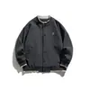 Wanlegetu Simple Diseñador de Moda Marca Chaqueta de Béisbol para Hombre Primavera y Otoño Nueva Ropa de Trabajo Chaqueta con Cuello Alto Jk5561
