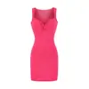 Vestido de tirantes puramente seductor con diseño retorcido y cuello cuadrado para mujer, nuevo estilo de verano, entallado a la cintura, adelgazante, bodycon corto