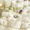 Juego de Ropa de Cama de Algodón Lavado de Cuatro Piezas, Funda de Edredón, Sábana Bajera, Juego Individual de Tres Piezas, Dormitorio de Estudiante Modelo Nuevo 2025 Ropa de Cama Nantong