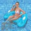 Toldo inflable reclinable de PVC para agua, venta al por mayor, con flotador y portavasos, disponible en stock.