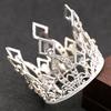 Corona de decoración para tartas de cumpleaños infantiles, corona pequeña con perlas y diamantes de imitación de plata dorada, accesorios para hornear