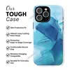 Edición Norteamericana Azul Profundo Gradiente Acuarela Funda para Teléfono Resistente a Golpes iPhone 17 16 Pro Funda Protectora de Doble Capa Cobertura Total