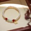 Pulseira de Contas de Bambu Verde Esmeralda Estilo Chinês Novo Banhada a Prata para Mulheres, Luxo Leve Nicho Requintado Estilo Chinês Novo Venda Direta da Fábrica