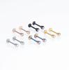 Acero inoxidable incrustado circón labio uña joyería hip hop punk europea y americana Amazon piercing tatuaje decoración labio fabricante en stock