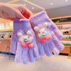 Guantes de invierno para niños y niñas, guantes de punto, guantes gruesos a prueba de frío con forro polar, guantes cálidos, guantes de dibujos animados para bebés al por mayor