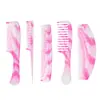 Explosiones Transfronterizas Peine de 5 Piezas para Mujer Hogareño Antiestático Peluquería Púa de Pelo Peine de Cola Puntiaguda Color Plástico Traje de Peine