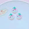 Botón de Manzana Acrílica DIY Perrito de Dibujos Animados Estrella de Cinco Puntas Corazón Fresa Botón a Cuadros Hecho a Mano DIY Funda para Teléfono Móvil