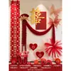 Conjunto de Decoração de Atmosfera para Quarto de Casamento com Banners Roll-Up, Decorações de Placa Kt com Caractere de Dupla Felicidade para Parede de Fundo do Quarto da Noiva, Sala de Estar e Quarto