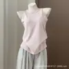 Camisola Rosa de Algodón y Lino para Mujer, Estilo Delgado de Verano, Nuevo Modelo 2026, Corte Holgado, Versátil, Espalda de Nadador, Ropa Exterior, Top de Capa Base