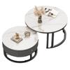 Mesa de centro de tablero de roca para sala de estar, hogar, combinación nórdica, simple, moderna, para apartamento pequeño, mesa de centro pequeña, redonda, ligera, de lujo.