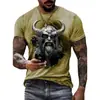 2026 Comercio Exterior Talla Europea Camiseta 3D Verano Nueva para Hombre Corte Delgado Estampado de Guerrero de Mitología Vikinga Camiseta Deportiva Casual