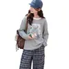 Ropa interior para niñas Otoño Manga larga 2026 Nueva camiseta Niños Estilo coreano Holgada Mediana y Grande Moda infantil Top de dibujos animados