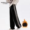 Pantalones gruesos para niñas con forro polar Otoño e Invierno 2024 Nuevos Pantalones de terciopelo de una pieza de pierna ancha para niñas Estudiantes de secundaria Pantalones de invierno
