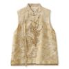 Outono Estilo Nacional Novo Estilo Chinês High-end Bordado Pesado Moda Casual Colete Temperamento Luxo Leve Colete Solto M8036